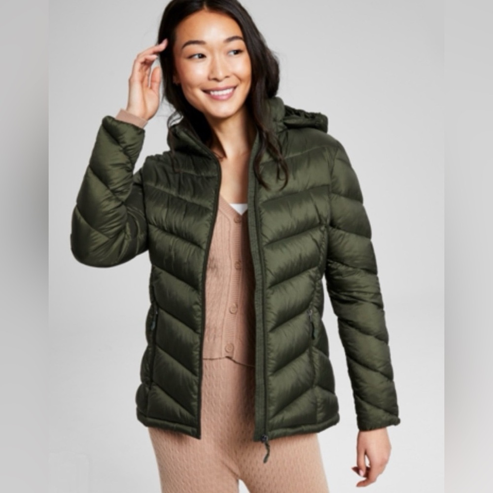 Charter Club green women’s XL puffer jacket coat Loden